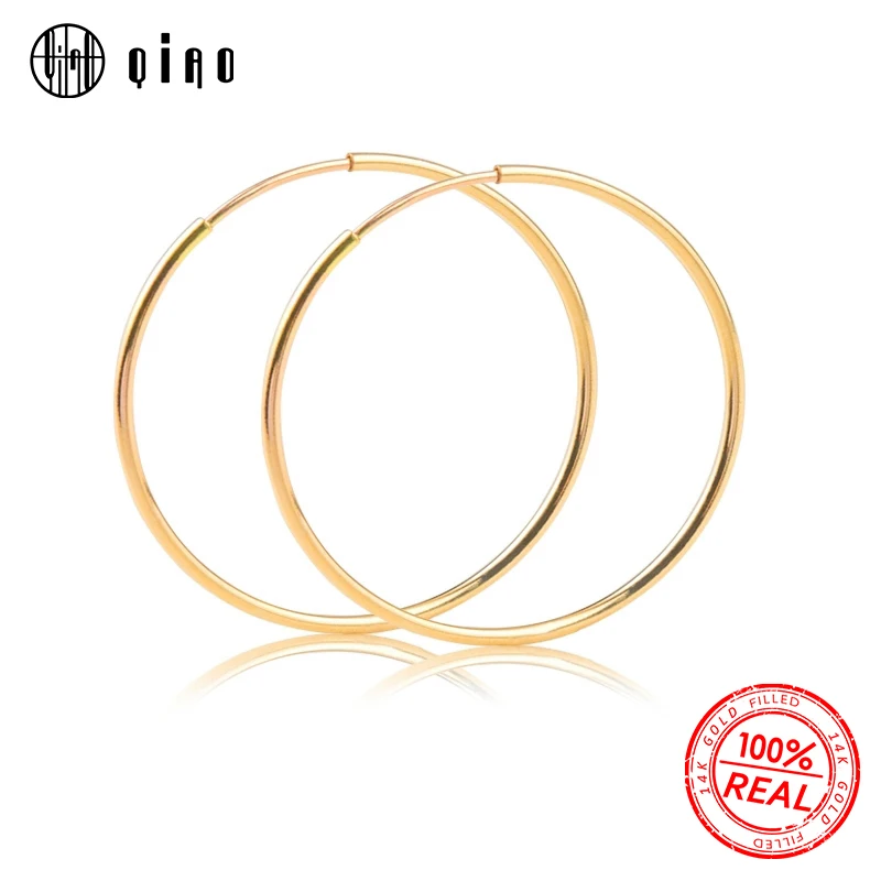 Пара Мода 14 K gold filled Сережка серьги крючки для DIY 12/14/16/20/ 24/30/40/50/65 мм Серьги