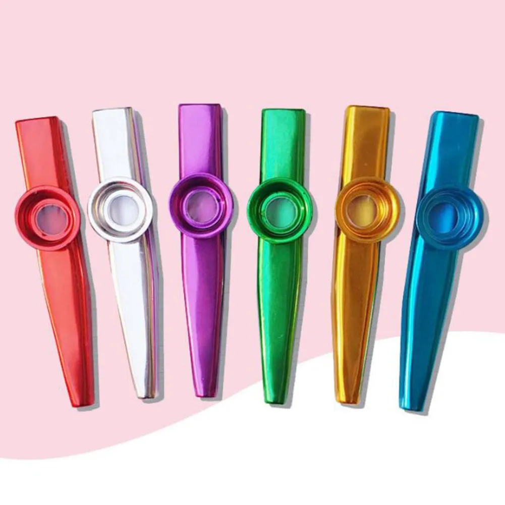 

6 X Metal Kazoo Instrument Mouth Beginner Flute Musical Toys For Kids Music Lovers Party Gift Fix In Hand Graceful Sound Toy