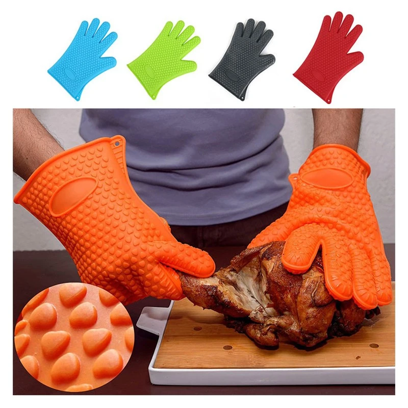 

1PC Silicone Glove Kitchen Heat Resistant Gloves Temperature Gloves Cooking Baking BBQ Oven Gloves Kitchen Accessories Oven Mitt
