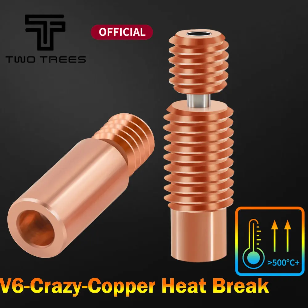 

All-Metal NF V6-Crazy Heat Break Copper & Stainless Steel 3D Printer Nozzle Throat For 1.75mm E3D V6 HOTEND Heater Block