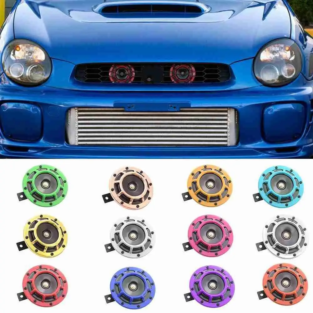 

2pcs Car Horn Red Loud Compact Electric Blast Super Tone Hella Horn For Car Truck 12V 400HZ Auto Product Car Accessories