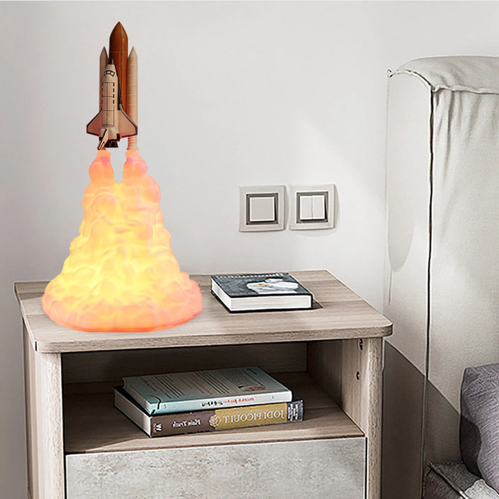 Светодиодная лампа в виде ракеты с 3D-принтом 15 см | Компьютеры и офис