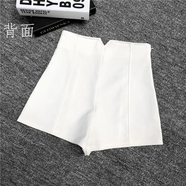 white shorts Neploe Корейская Высокая талия однотонные шорты женские Новое поступление летние свободные Горячие шорты с молнией повседневные тонкие шорты для девочек 67502 - Цвет: white shorts