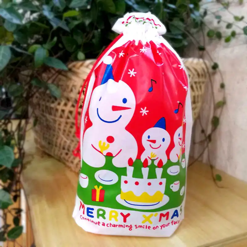 Рождественский пакет для упаковки подарка девочек с надписью Счастливого