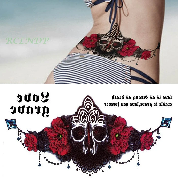Waterproof Temporary Tattoo Sticker Sexy Fake Tatoo Diamond Crystal Flash Tatto on Breast Chest Belly Back for Women Girl | Красота и