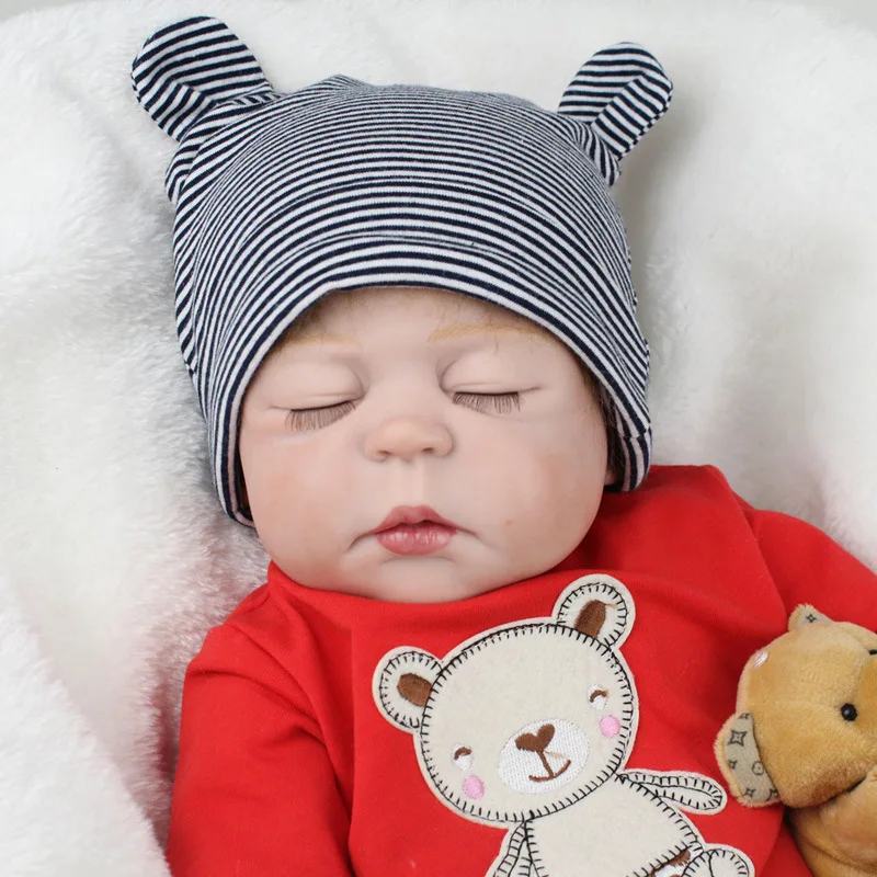 22 дюймов 55 см Reborn Baby Doll реалистичные очаровательные мягкие силиконовые детские куклы милая панда мультфильм Bebê день детей Подарки кукла игрушка