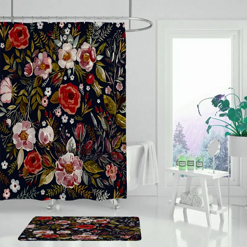 Занавеска для душа с Тропическими Цветами ванной занавеска из водонепроницаемый