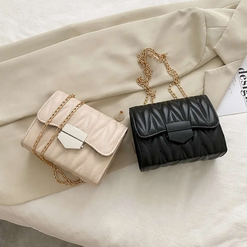 

Women's Bag Cover Flap 2021 Summer New Retro Chain Quilted Bag Shoulder Messenger Bag Fashion Small Square Bags For Women