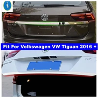 accessories rear tail door strip tailgate trunk trim cover exterior parts stainless steel decoration for vw tiguan 2016 2020