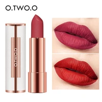 o two o matte lipstick nude brown red lips makeup velvet silky smooth texture long lasting waterproof lip stick 12 colors