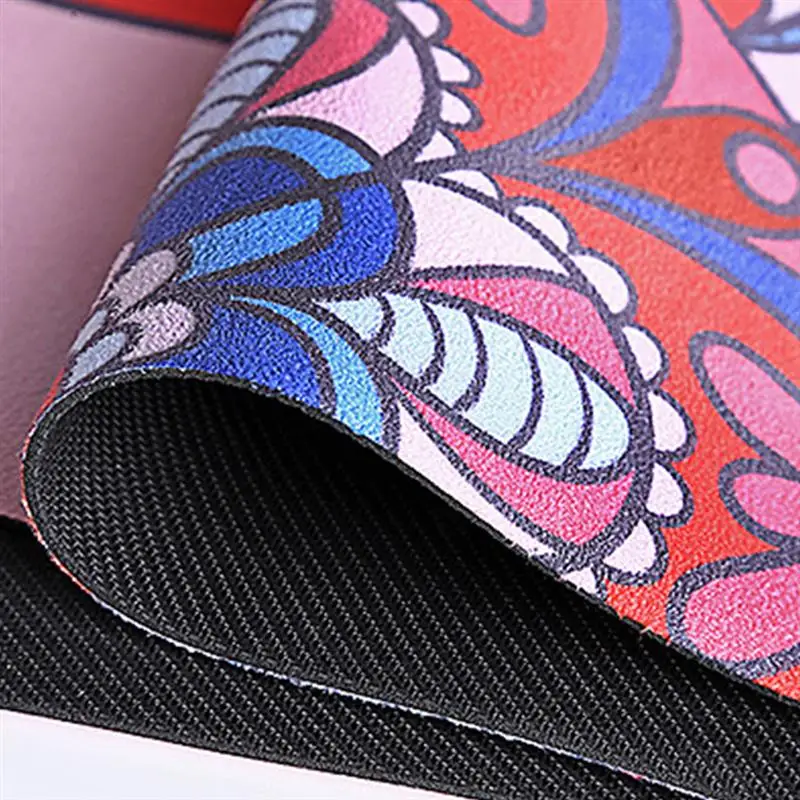 Замшевый коврик для занятий йогой натуральный нескользящий похудения фитнеса