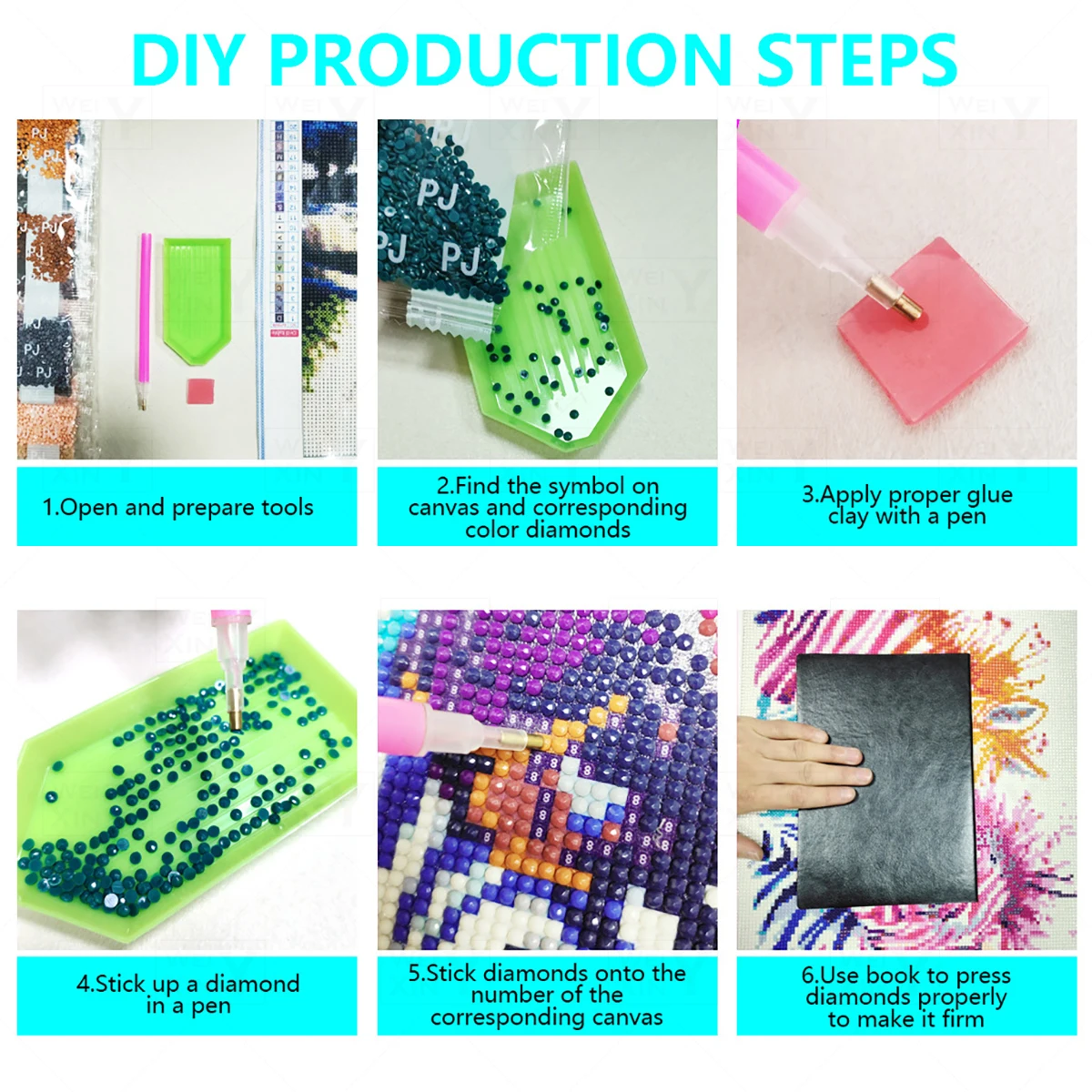 WEIWEI алмазная живопись Череп Роза 5D Вышивка мозаика вышивка крестиком ремесла