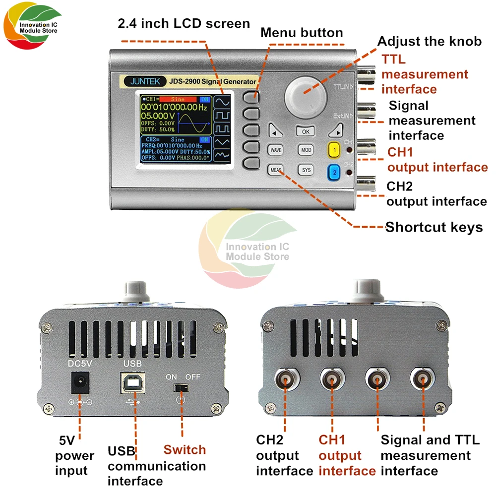 Ziqqucu JDS2900-40MHz DDS генератор сигналов с цифровым управлением Двухканальный измеритель частоты произвольный генератор сигналов