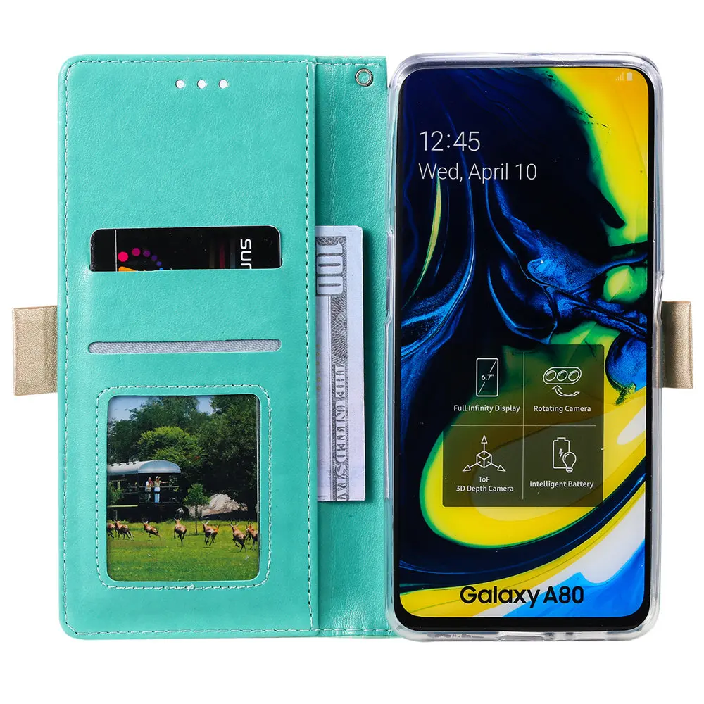 Милый кожаный чехол с бантом для samsung a10 a60 a70 a80 a90 a20e a30s a40s a50s a70s A520 A6 A7 A8 2018