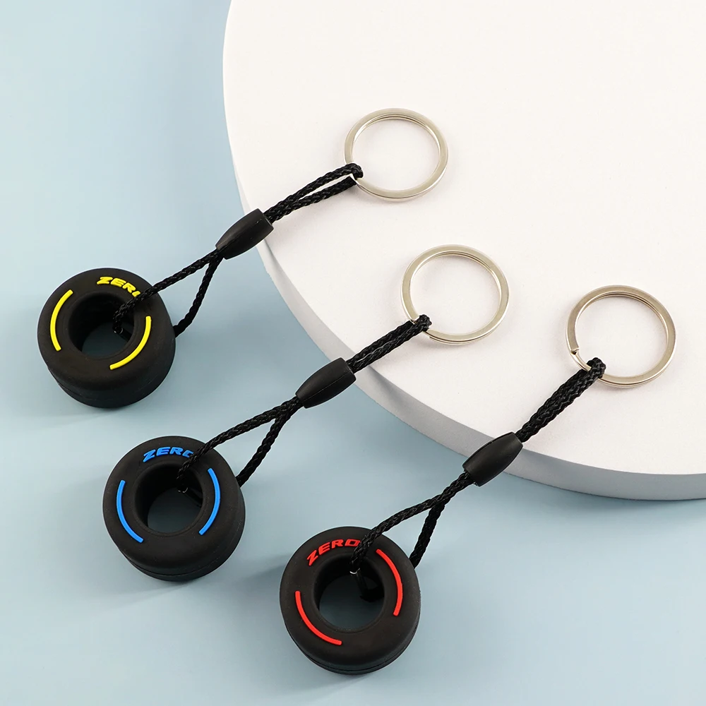 

PVC Soft Rubber Tire Keychain Cute Creative Tire Key Pendant Car Keychain Couple Schoolbag Pendant Boy Or Girl Gift