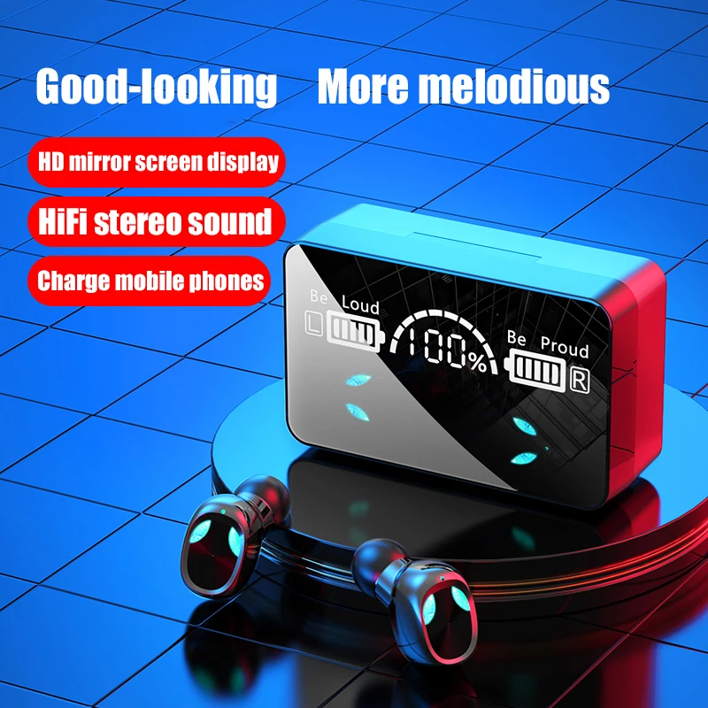 

RYWER Wireless Earphone Mini Earbuds TWS X3 Bluetooth-compatible Headphones Mirror Wireless Earphones Sports Game Headset