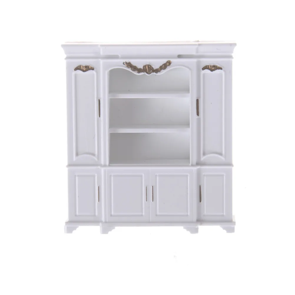

1:12 Dollhouse Miniature Furniture Kitchen Cabinet Model Toy Kitchen Dining White Cabinet Display Shelf Doll House Decoration
