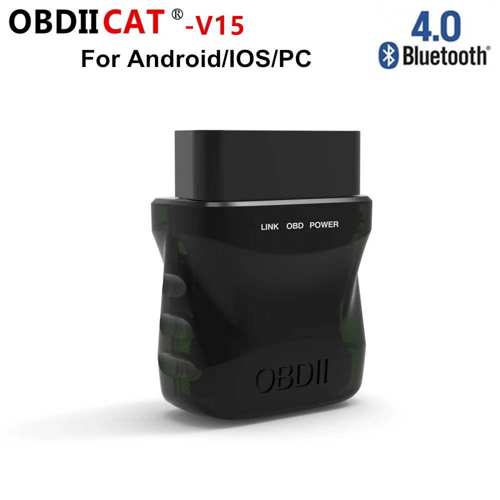 

OBDIICAT-V15 ELM327 V1.5 Bluetooth 4.0 OBD2 BT ELM 327 1.5 Diagnostic Tool Support Almost OBD-II Protocols for Android/IOS/PC