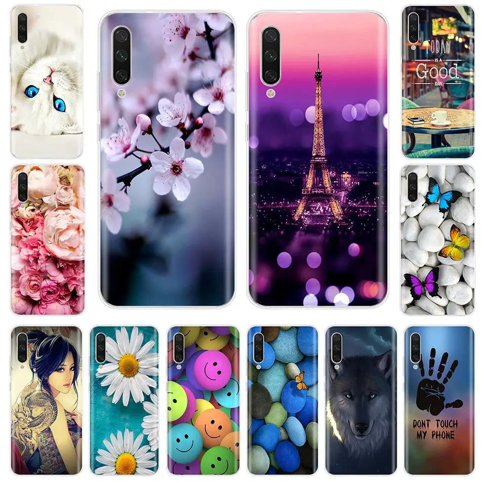 

TPU Back Cover For Xiaomi MI A3 Soft Silicone Cute Cat Phone Cases For Xiomi MI A3 Case coque etui bumper 360 protective