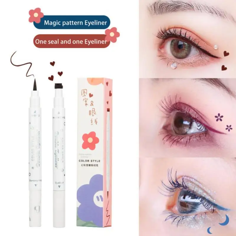 

Liquid Eyeliner Pen Pencil Double Headed Seal Eyeliner Stamp Waterproof Triangle Seal Eye Liner Waterproof Quick Dry Makeup