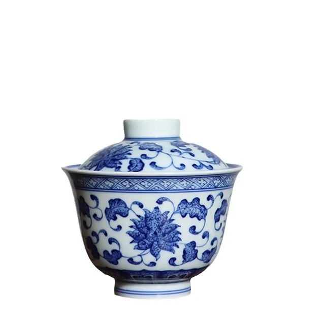 Dos macetas de flor de loto azul y blanco, 2 tueen, 150 cc-2