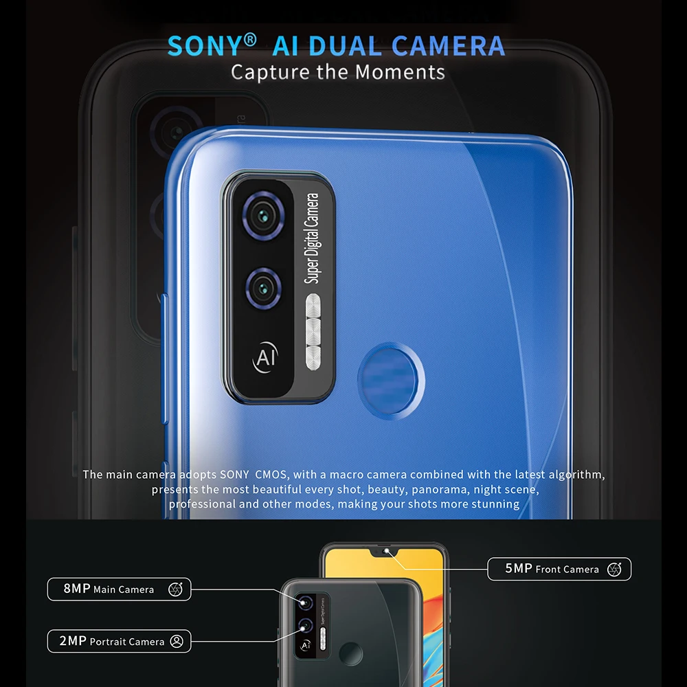 HOTWAV H1 Mobile Phone Android 11 Quad Core 6.26 inch Cellphone 3000mAh 2GB 16GB Dual SIM WCDMA Smartphone