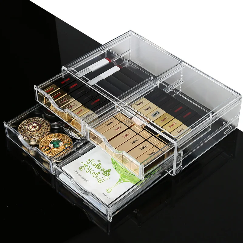 Household Acrylic Transparent Makeup Organizer Storage Box Make Up Cosmetic Drawers | Дом и сад