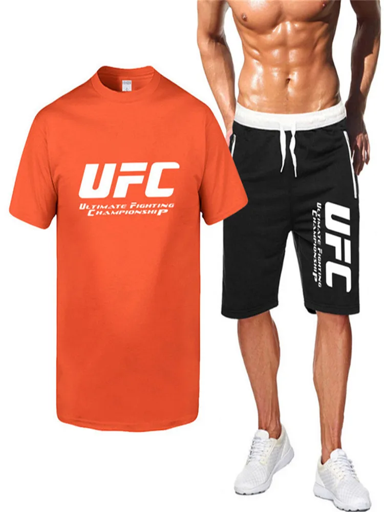

Men's T-shirt short-sleeved suit summer cool and comfortable T-shirt + shorts two sports casual wear running men's T-shirt