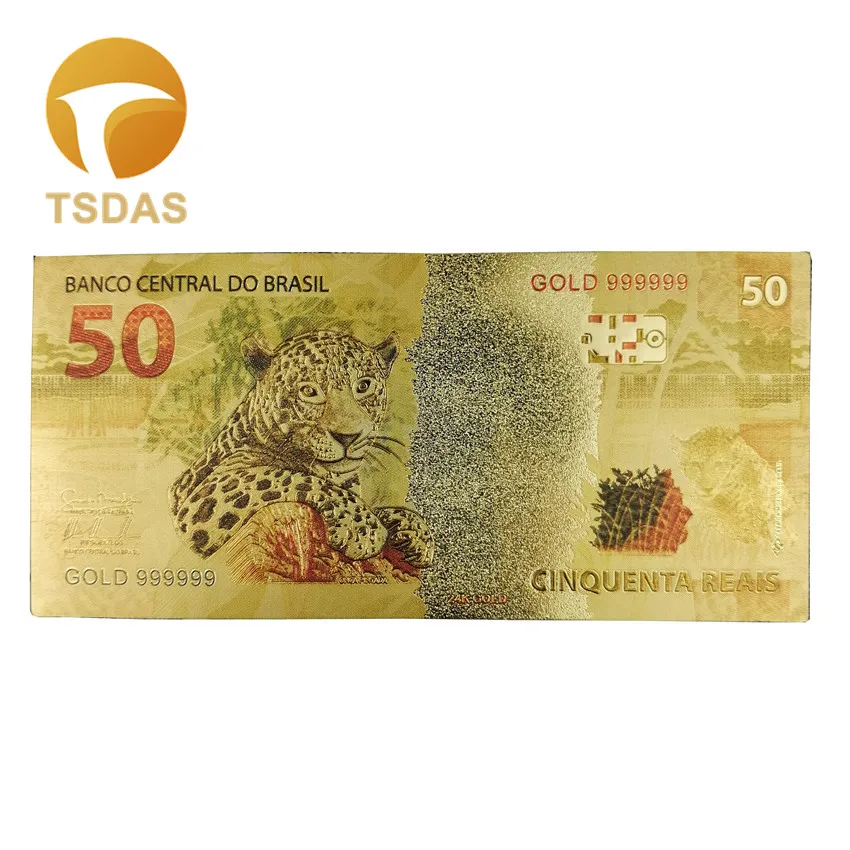 Банкноты с покрытием 24 каратным золотом для коллекции и новогодних подарков 10