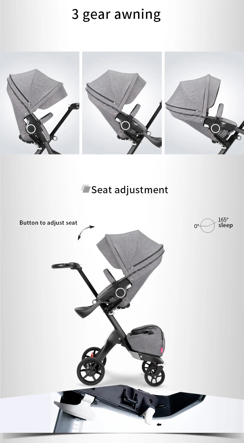 Baby Stroller 2 in 1 High Landscape Kids Pram Folding Carriage Black Newborn Stroller Car Baby Cart Luxury Pushchairs For Infant