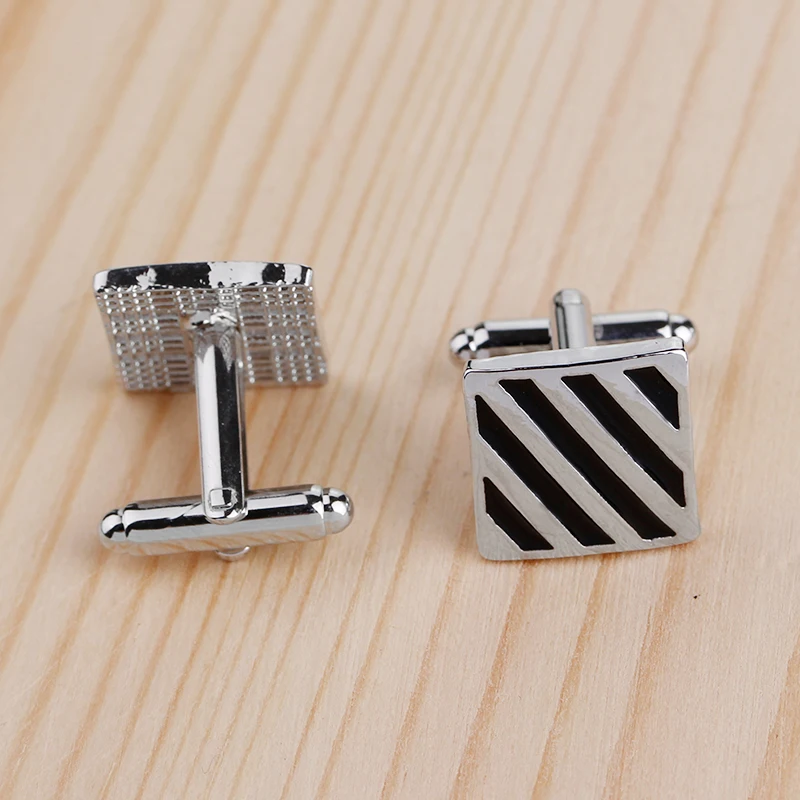 Новинка черные Прямоугольные запонки в простом стиле мужские для рубашки