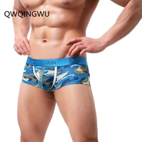 brand male underwear men boxer shorts breathable nylon u convex boxers sexy tide camouflage cueca boxers trunk shorts