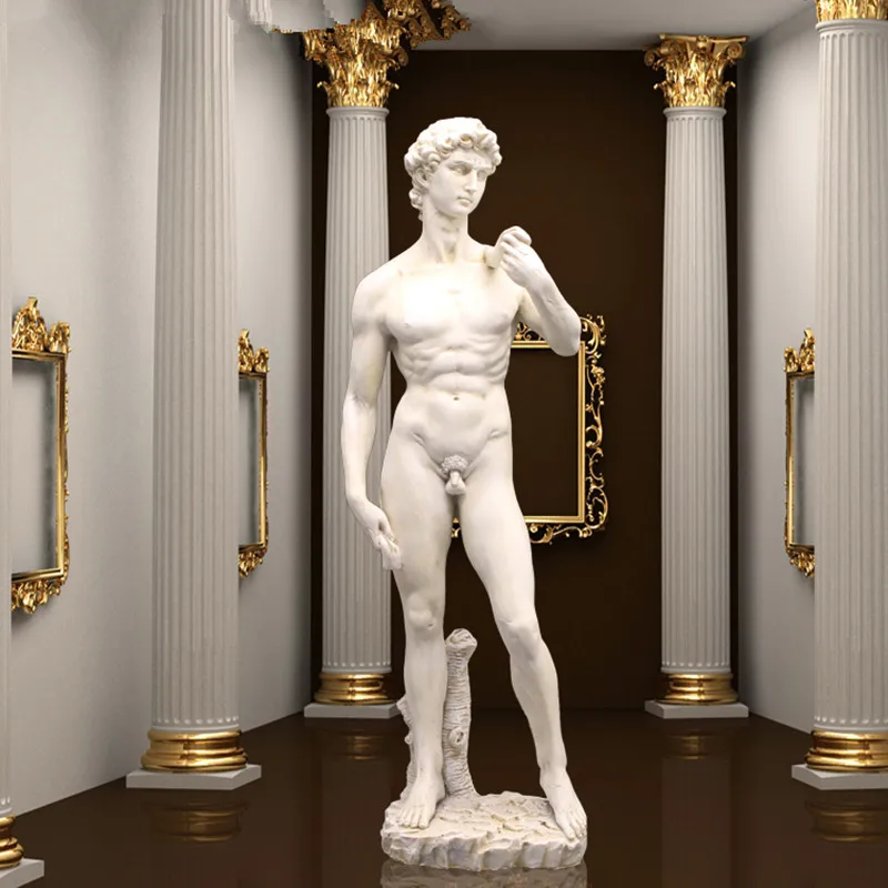 

ART SCULPTURE RESIN DAVID FULL-LENGTH PORTRAIT STATUE MICHELANGELO BUONARROTI HOME DECORATIONS 41.5CM R910