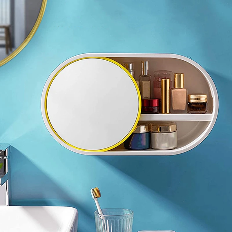 Настенный многофункциональный ящик для хранения косметики ванной комнаты с