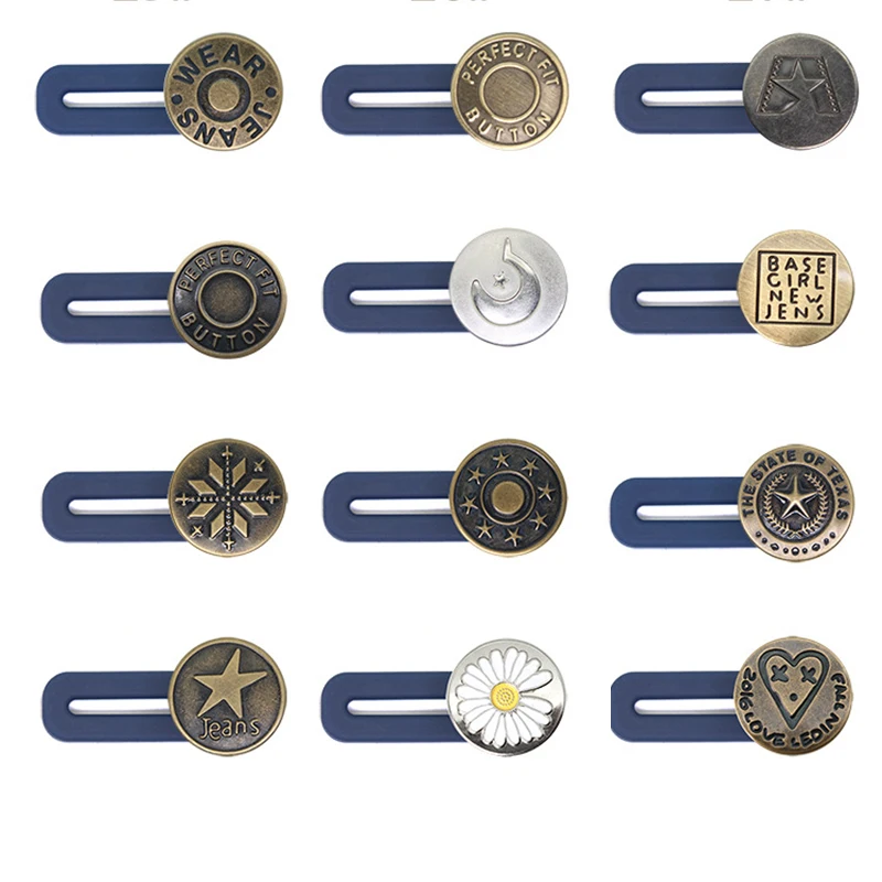 

Nail-free and seam-free stretchable jeans with removable buttons