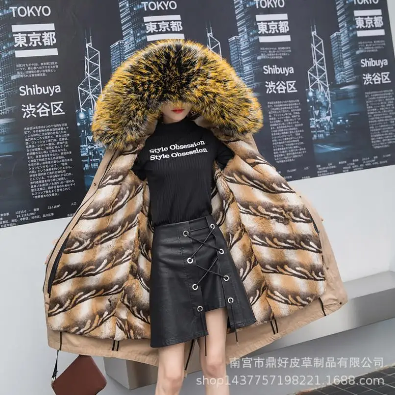 Оверсайз теплые парки из натурального меха thikcer женская зимняя длинная подкладка