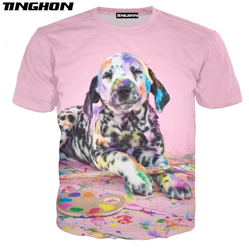 Женская футболка с изображением животных собаки 3D леса далматинской тематики