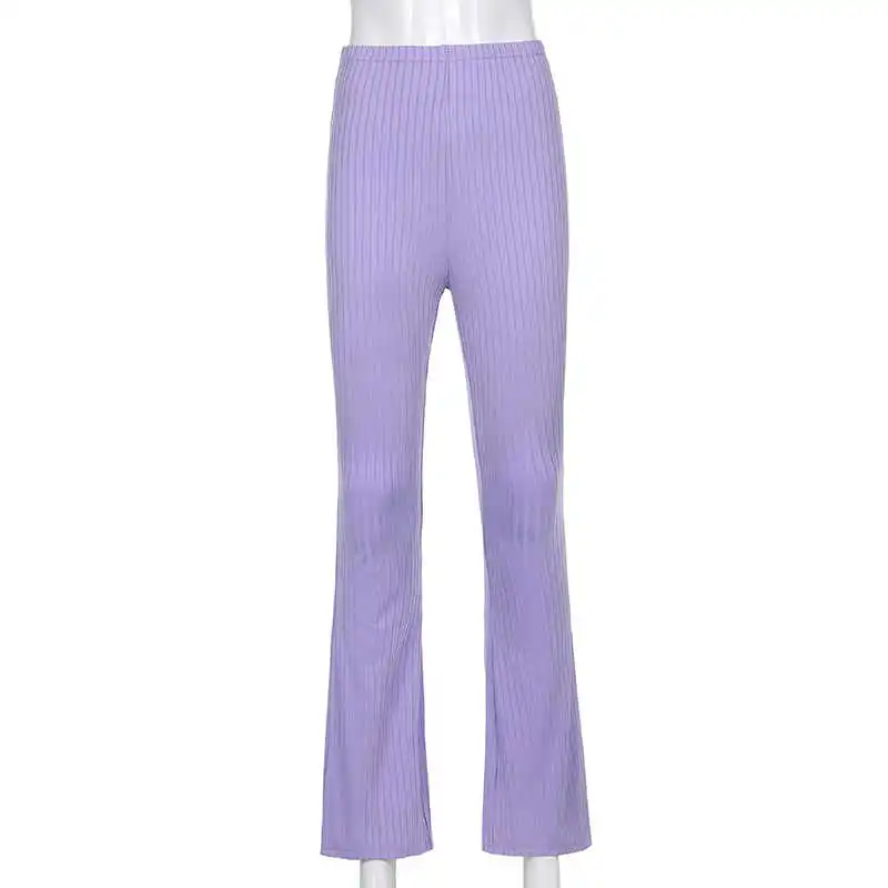 

Streetwear Ribbed Y2k Sweatpants Skinny Tracksuit Women's Sports Flare Pants Fashion Summer High Waisted Trousers s
