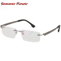 summer flower brand eyewear men glasses optical frame rimless light pure titanium eye glasses frames male clear lenses