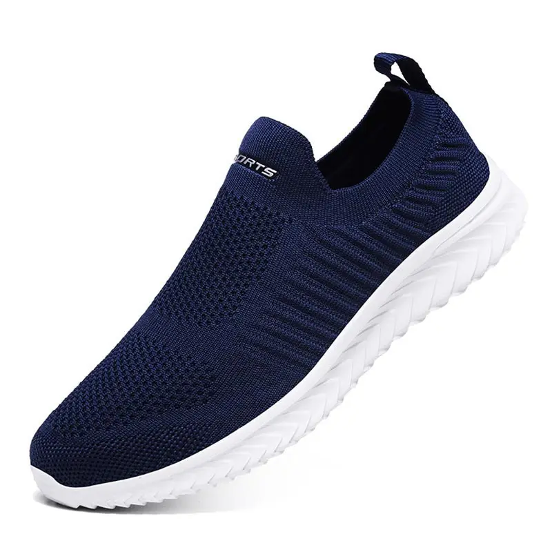 Big Size Slip-ons Lightweight Men's Autumn Sneakers Socks Male Running Shoes Men's Sport Shoes Sports Man Shoes Blue GME-2651