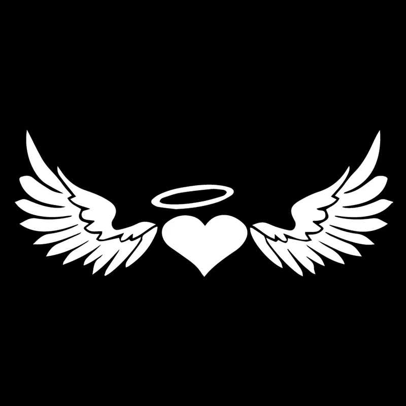 

Heart Angel Wings Halo Class Art Car Sticker Fashion Vinyl Decal 17cm*7cm