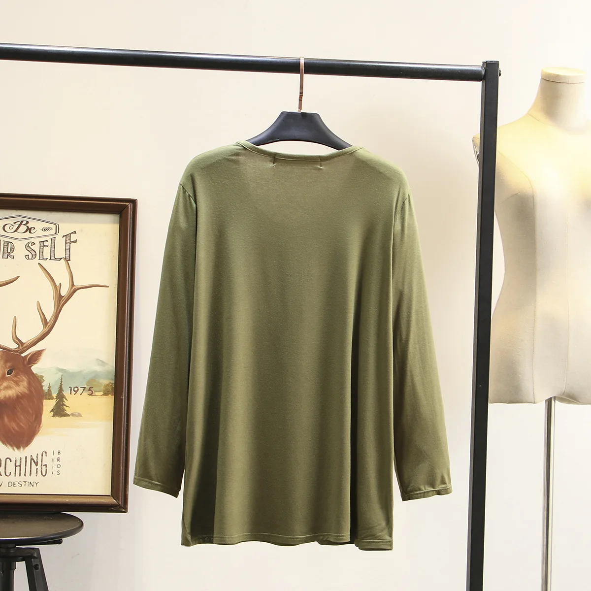 Базовая женская футболка с длинным рукавом весна 2020 о-образный вырез простые