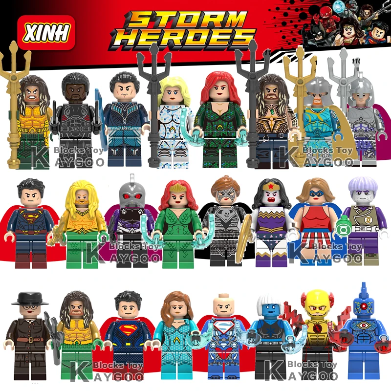 X0237 Legoings Одиночная продажа строительные блоки Супер Герои Аквамен Moives Черная