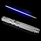 Лазерный меч для косплея с металлической ручкой RGB, двухсторонний световой меч с переключением 7 цветов, светодиодный светильник и звук для мальчиков и девочек, подарок