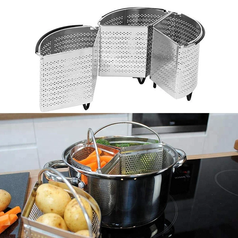 1 шт. складной Пароварка из нержавеющей стали корзина для овощей мытья фруктов