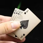Креативная Зажигалка для покера, Бутановая Зажигалка зеленого пламени с лампой, ветрозащитная металлическая интересная крутая игрушка, подарок аксессуары для курения