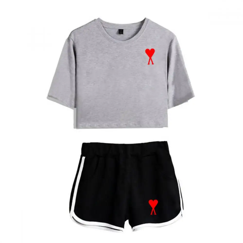 

New Summer Women Short Casual Two Piece Clothing Tracksuit Mini Loose Shorts Set Female O-Neck Casual Sets Sportwear Suit