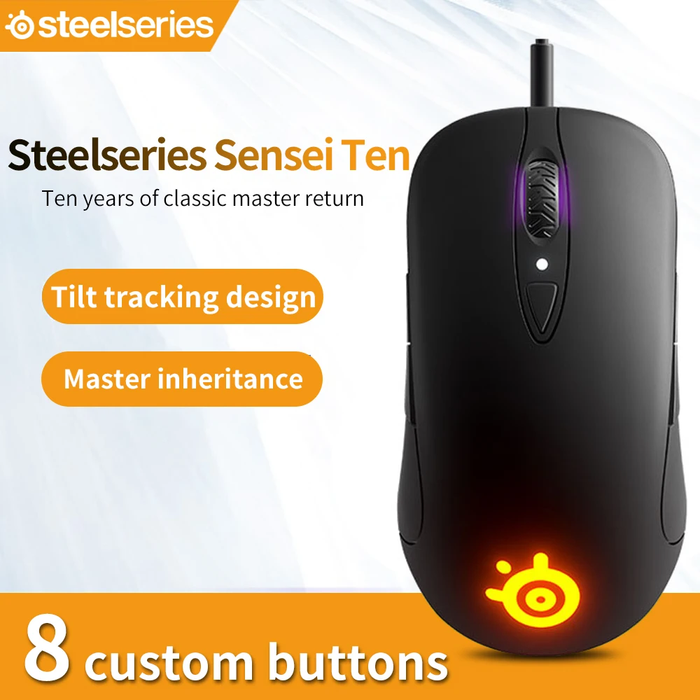 SteelSeries Sensei Ten игровая мышь 18000 CPI TrueMove Pro Оптический сенсор 8 кнопок механические