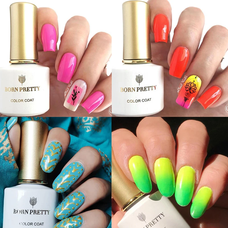 Флуоресцентный полуперманентный Блестящий отмачиваемый Гель лак BORN PRETTY