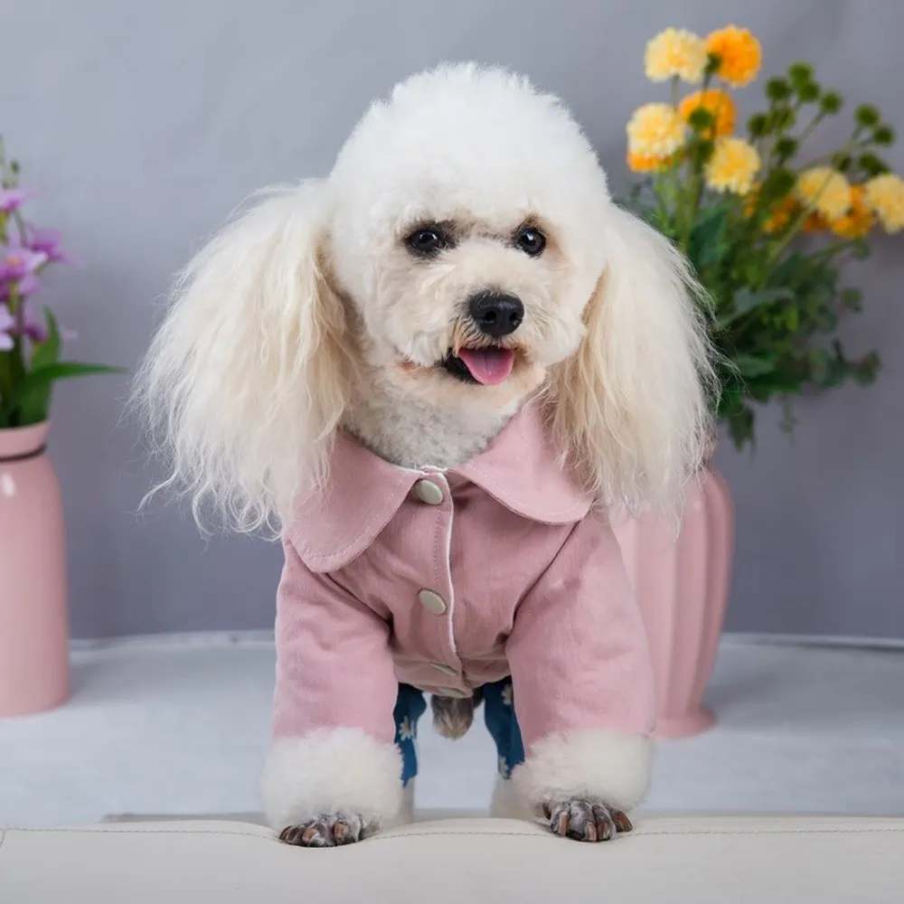 

Autumn and Winter Dog Clothes Denim Overalls Pet Dog Cotton Small Dogs Warm for Dogs Coat Puppy Outfit Pet Clothes Large Hoodies